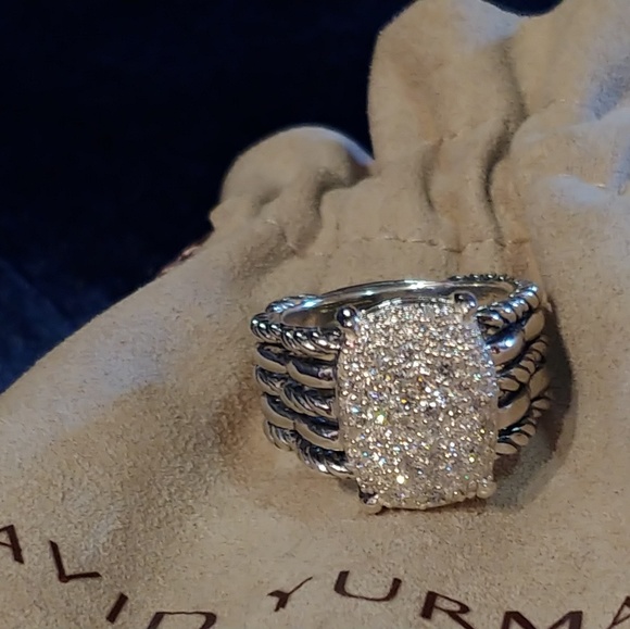 David Yurman Diamond pave Tides ring 8 Wheaton - Picture 7 of 8